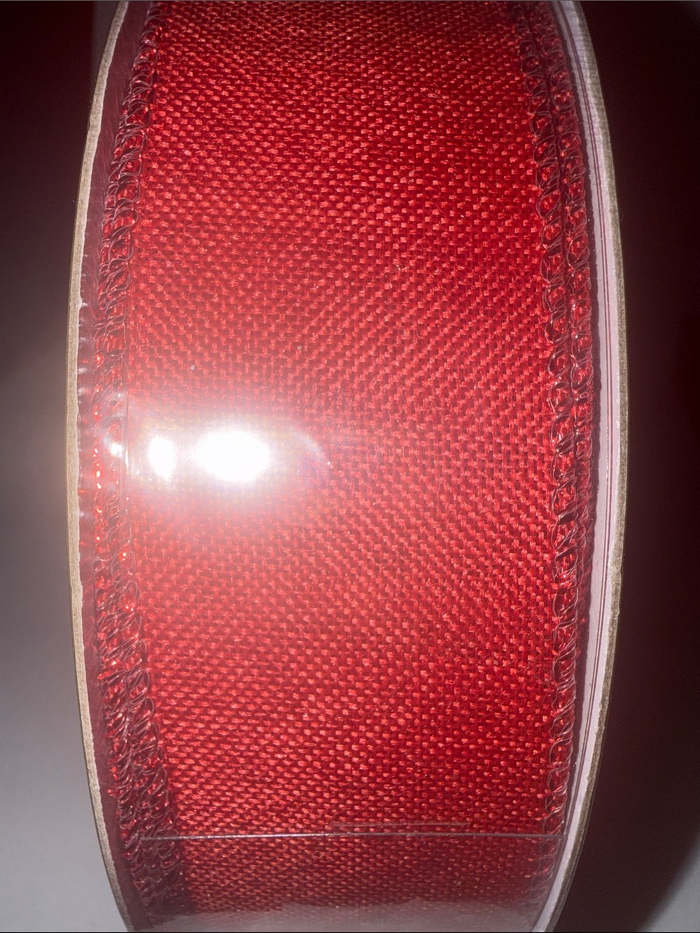 Wired Edge Decorative Ribbon in Red for Crafts & Gift Wrapping - Picture 6 of 6